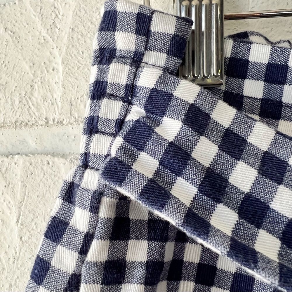 SOLD ZARA blue white gingham high waist tie front shorts M - Picture 8 of 10